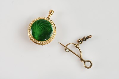 Lot 411 - A yellow metal crown wind fob watch, with seed...