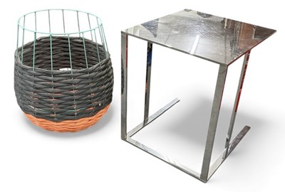 Lot 57 - B & B ITALIA; a modern contemporary chromed...