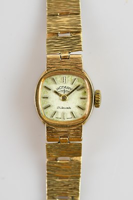 Lot 699 - ROTARY; a lady's 9ct yellow gold cocktail...