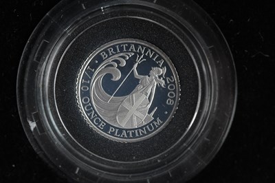 Lot 1112 - A 2008 Britannia 1/10oz platinum proof coin,...