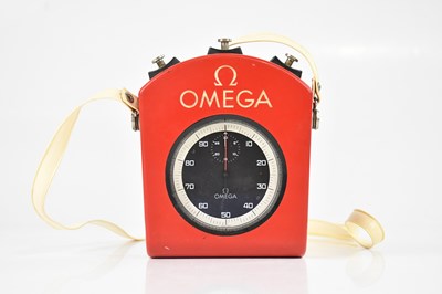 Lot 2265 - OMEGA; an Olympic style rattrapante split...