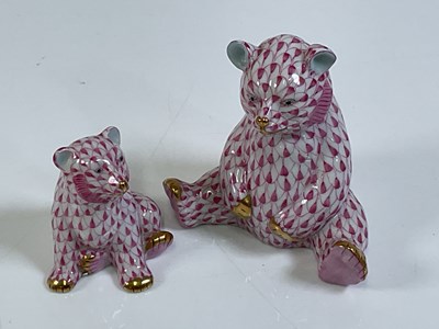 Lot 349 - HEREND; two figures of bears, both with...
