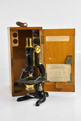 Lot 2380 - W WATSON & SONS LTD; a 'Kima' cased microscope,...