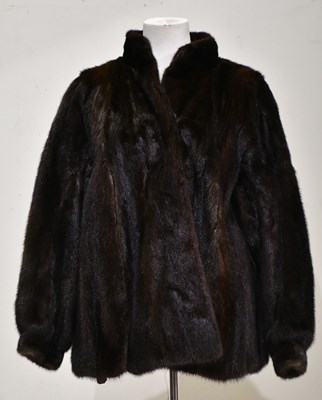 Lot 327A - A short brown ranch mink fur coat, fully lined...