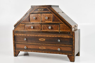 Lot 2188 - A Victorian inlaid mahogany triangular shaped...