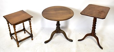 Lot 1666 - Three mahogany tripod occasional tables
