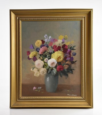 Lot 1295 - THOMAS BRADLEY; oil on board, still life study...