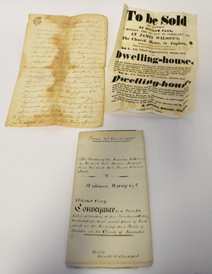 Lot 695 - A collection of vellum indentures, deeds and...