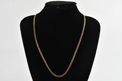 Lot 381 - A 9ct yellow gold fine curb link necklace,...