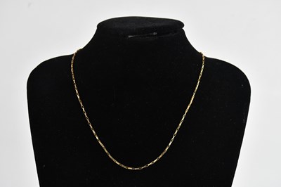 Lot 420 - A 9ct yellow gold box link necklace, length...