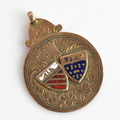 Lot 41 - A 9ct yellow gold medal set with the...