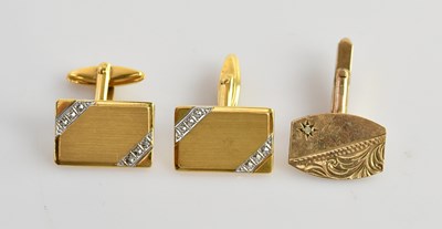Lot 223 - A pair of 9ct yellow and white gold...