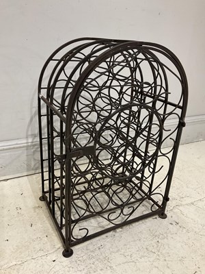 Lot 2129 - An iron wine rack, height 73cm, width 47cm,...