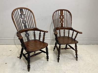 Lot 2002 - Two 19th century ash and elm Windsor chairs.