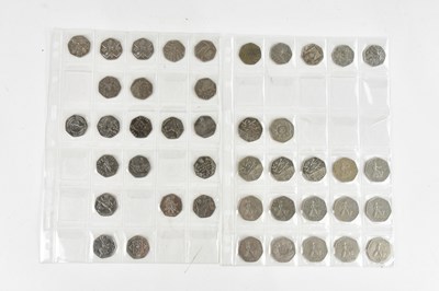 Lot 1150 - A collection of forty-three 50 pence coins, to...