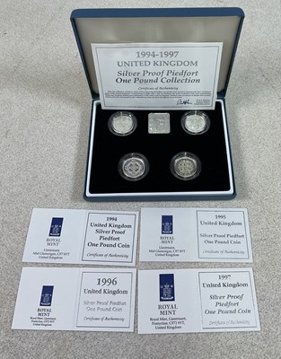 Lot 549 - ROYAL MINT; a 1994-1997 one pound silver proof...