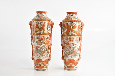 Lot 1443 - A pair of Kutani vases, height 30cm (2).