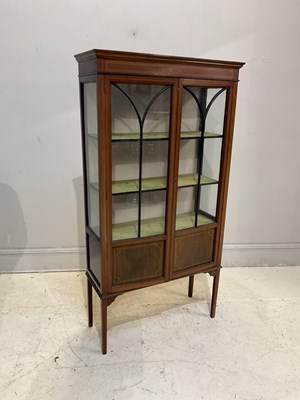 Lot 100 - An Edwardian inlaid display cabinet, height...