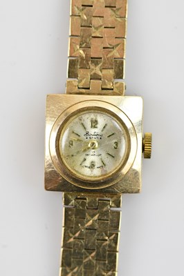 Lot 1058 - BENTIMA; a lady's 9ct gold cased wristwatch,...