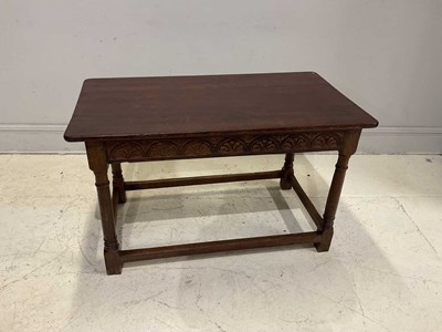 Lot 2006 - A small oak refectory table with rounded...