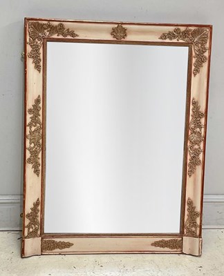 Lot 24 - A modern white painted rectangular wall mirror,...