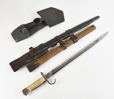 Lot 480 - A 1907 pattern bayonet and tan leather mounted...