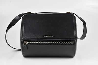Lot 1408 - GIVENCHY; a black calfskin pebbled leather...