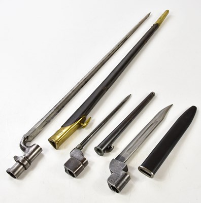 Lot 687 - Three socket bayonets including the larger...