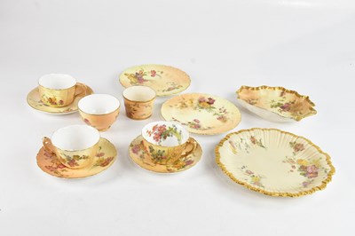 Lot 1273 - ROYAL WORCESTER; a two sets of blush ivory...