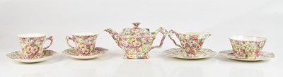 Lot 1283 - JAMES KENT LTD; a chintz tea for two,...