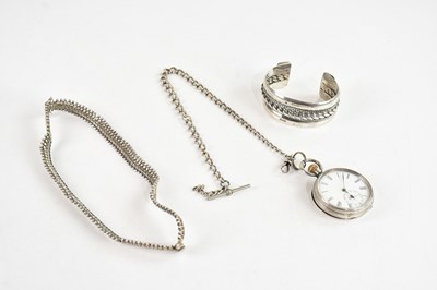 Lot 696 - A .935 grade silver open faced crown wind...