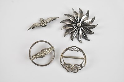 Lot 685 - A sterling silver RAF sweetheart brooch, and...