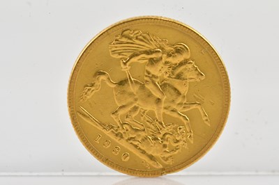 Lot 1079 - A George V full sovereign, 1930, South African...