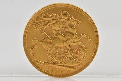 Lot 1082 - A George V full sovereign, 1915.