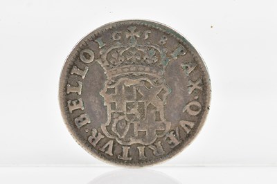 Lot 519 - An Oliver Cromwell silver shilling, 1658.