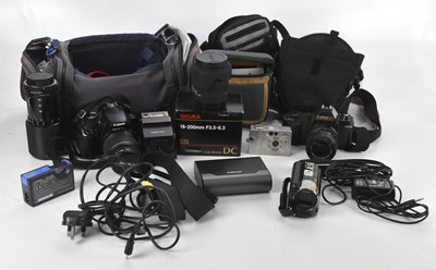 Lot 1448 - A mixed collection of cameras and camera...