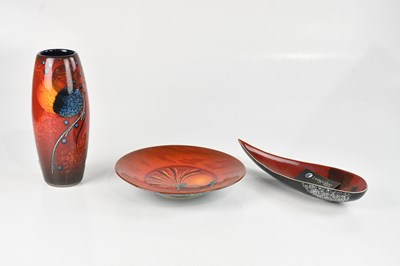 Lot 1017 - ALAN CLARKE; a vase, height 26cm, and two...