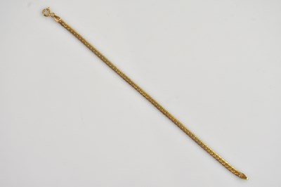 Lot 138 - An Italian yellow metal fine link bracelet,...