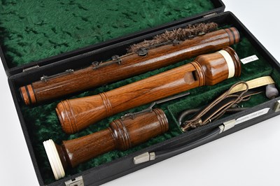 Lot 43 - KÜNG; a great bass recorder, with case.  ...