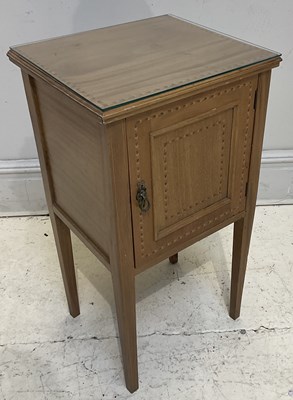 Lot 167 - An early 20th century inlaid pot cupboard,...