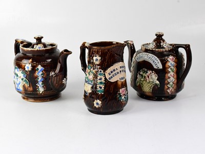 Lot 219 - Three early 20th century treacle glaze...