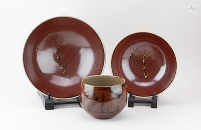 Lot 26 - ANDREW CROUCH (born 1955); three stoneware...