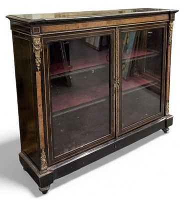 Lot 42 - A late 19th century brass mounted ebony and...