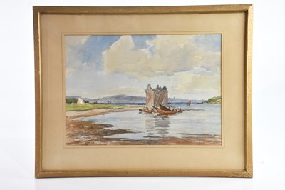 Lot 1315 - UNATTRIBUTED; watercolour, 'Lochranza Castle,...