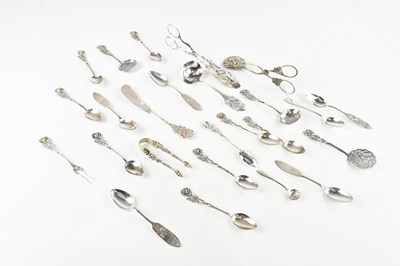 Lot 499 - A collection of Danish and 830 grade silver...