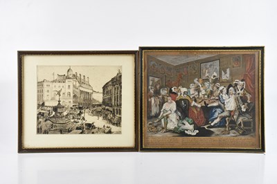 Lot 317 - WILLIAM HOGARTH; coloured plate, 'Revelling...