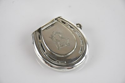 Lot 476 - H J & CO; a novelty silver plated Vesta case...