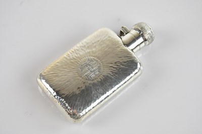 Lot 451 - An Edward VII hallmarked silver hip flask,...
