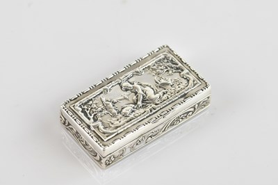 Lot 470 - A Continental white metal pill box of...