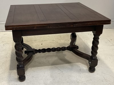 Lot 117 - A reproduction oak draw-leaf table, height...